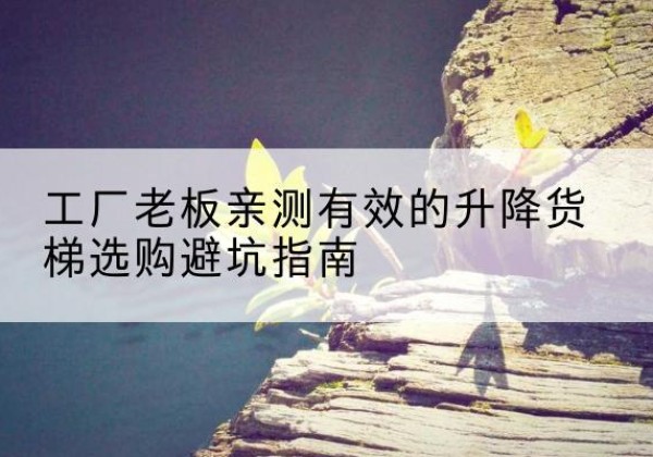 图们升降货梯怎么选-工厂老板亲测有效的升降货梯选购避坑指南